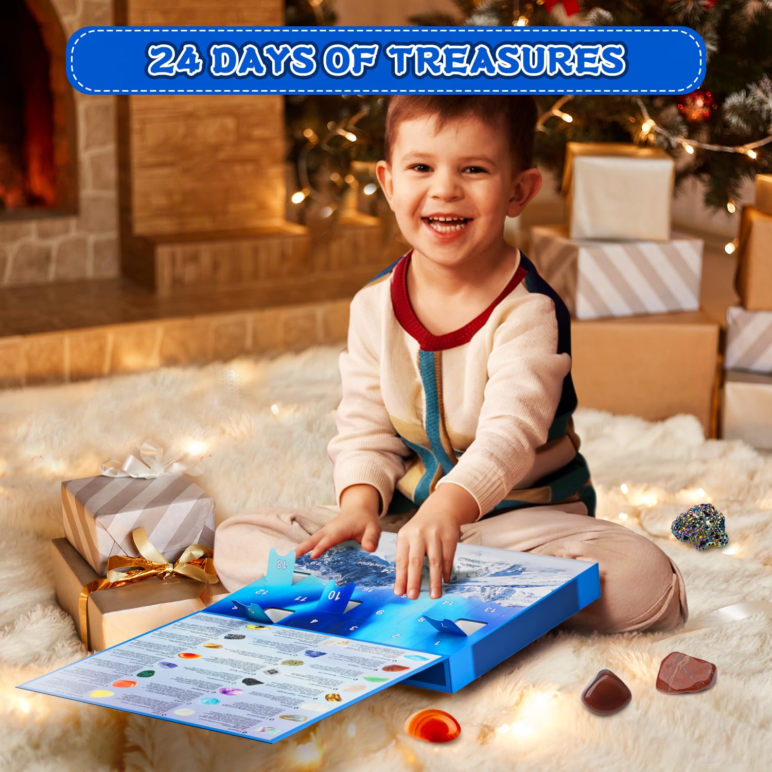 Adventskalender 2024 Mit Edelsteinen - 24 Tage Kristalle & Mineralien Für Kleine Geologen