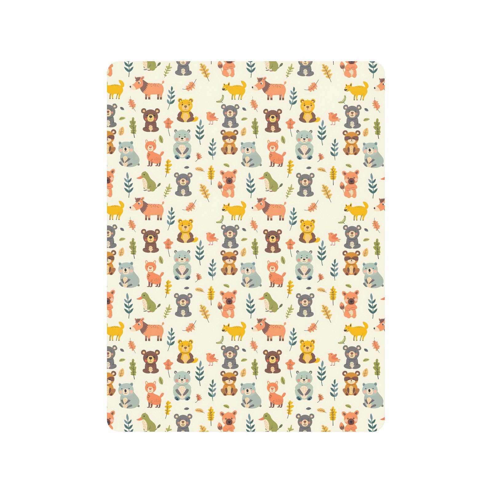 Drap-housse pour lit de bébé Motif animaux mignons pour garçons et filles 71,1 x 132,1 cm