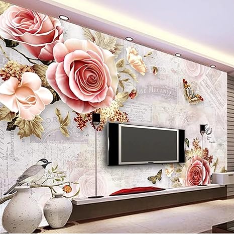 Amazon Co Jp カスタム壁画壁紙モダンな手描きのバラ花蝶3d壁画リビングルーム寝室ロマンチックな装飾の壁紙 150x1cm Diy 工具 ガーデン Amazon Co Jp カスタム壁画壁紙モダンな手描きのバラ花蝶3d壁画リビングルーム寝室ロマンチックな装飾の壁紙 150x1cm Diy 工具 ガーデン