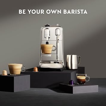 Nespresso Creatista Plus Automatic Pod coffee machine with milk frother wand for Espresso, Cappuccino & Flat White by Sage in Brushed Stainless Steel