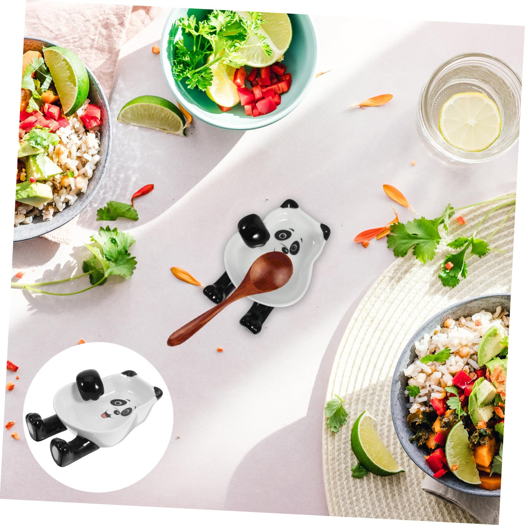 PRETYZOOM 5 Pièces repose-baguettes porte-cuillères de cuisine repose-cuillère délicat porte-cuillères à dîner petits porte-cuillères plats à sauce pour tremper porte-baguettes céramique