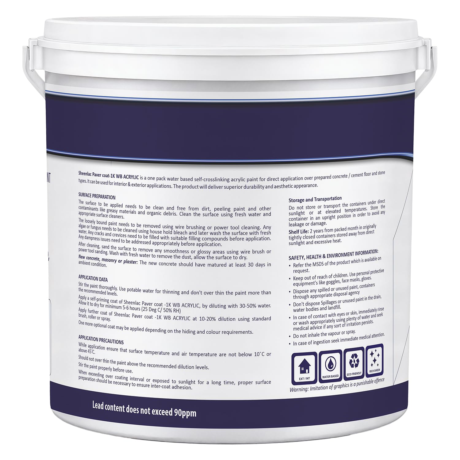 SHEENLAC Paver Coat 1K – Cardinal Red, 4 L | Water-Based Acrylic Floor Coating & Protective Sealant for Concrete and Paver Surfaces 1