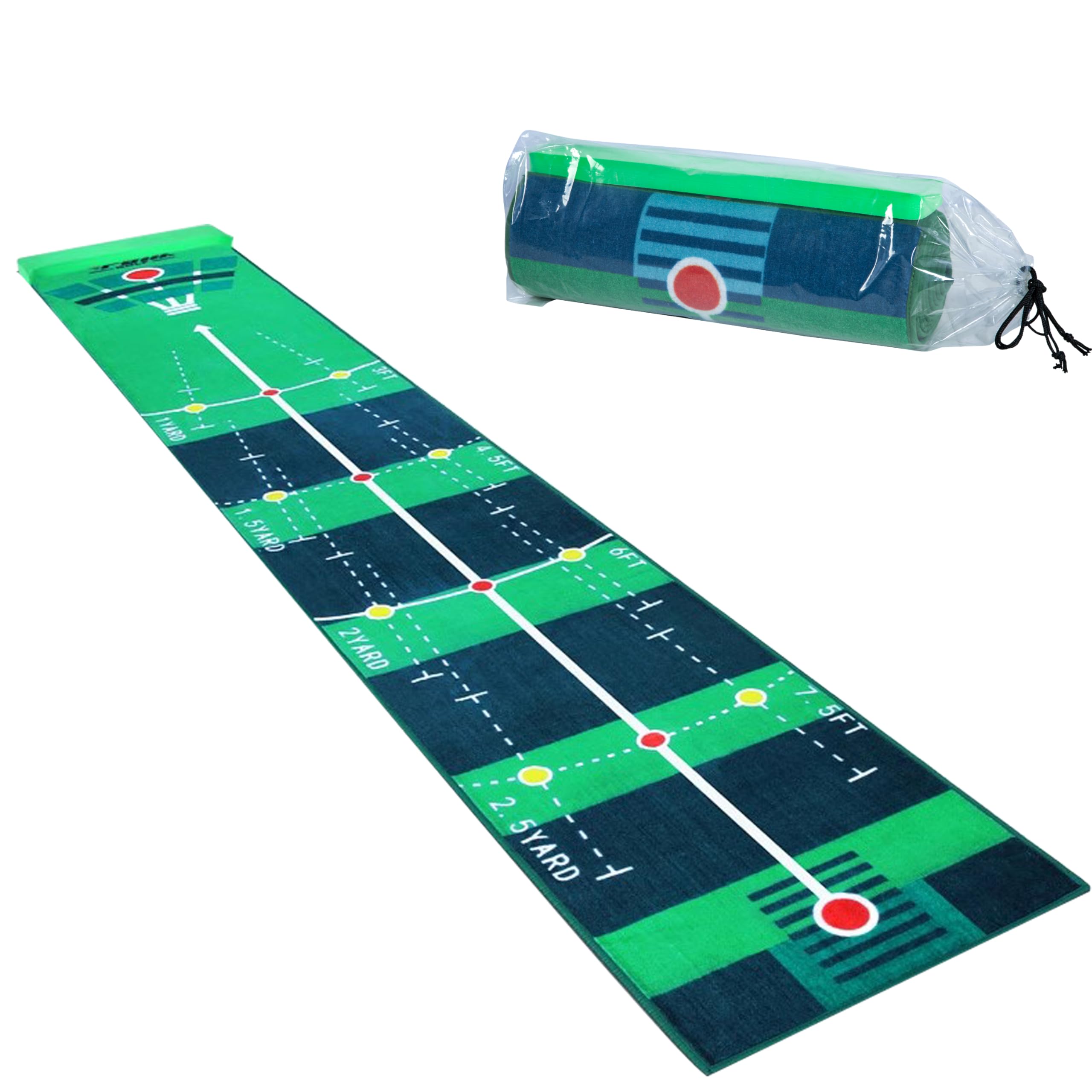 PGM Golf Putting Mat 10 ft Putting Green Indoor with Blocking Ball