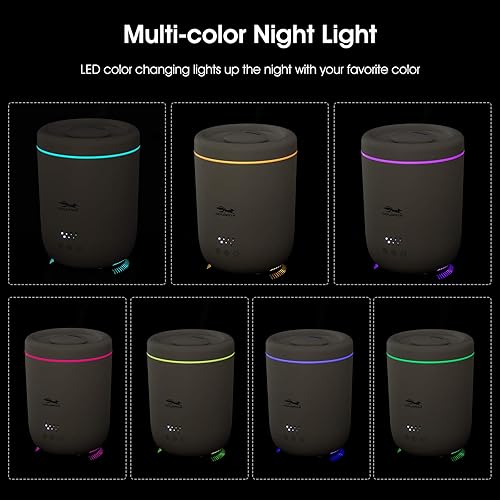Miniatura 6 de Humidificadores de niebla fría para dormitorio con luz nocturna, humidificadores pequeños de llenado superior de 2.2L para plantas de interior,