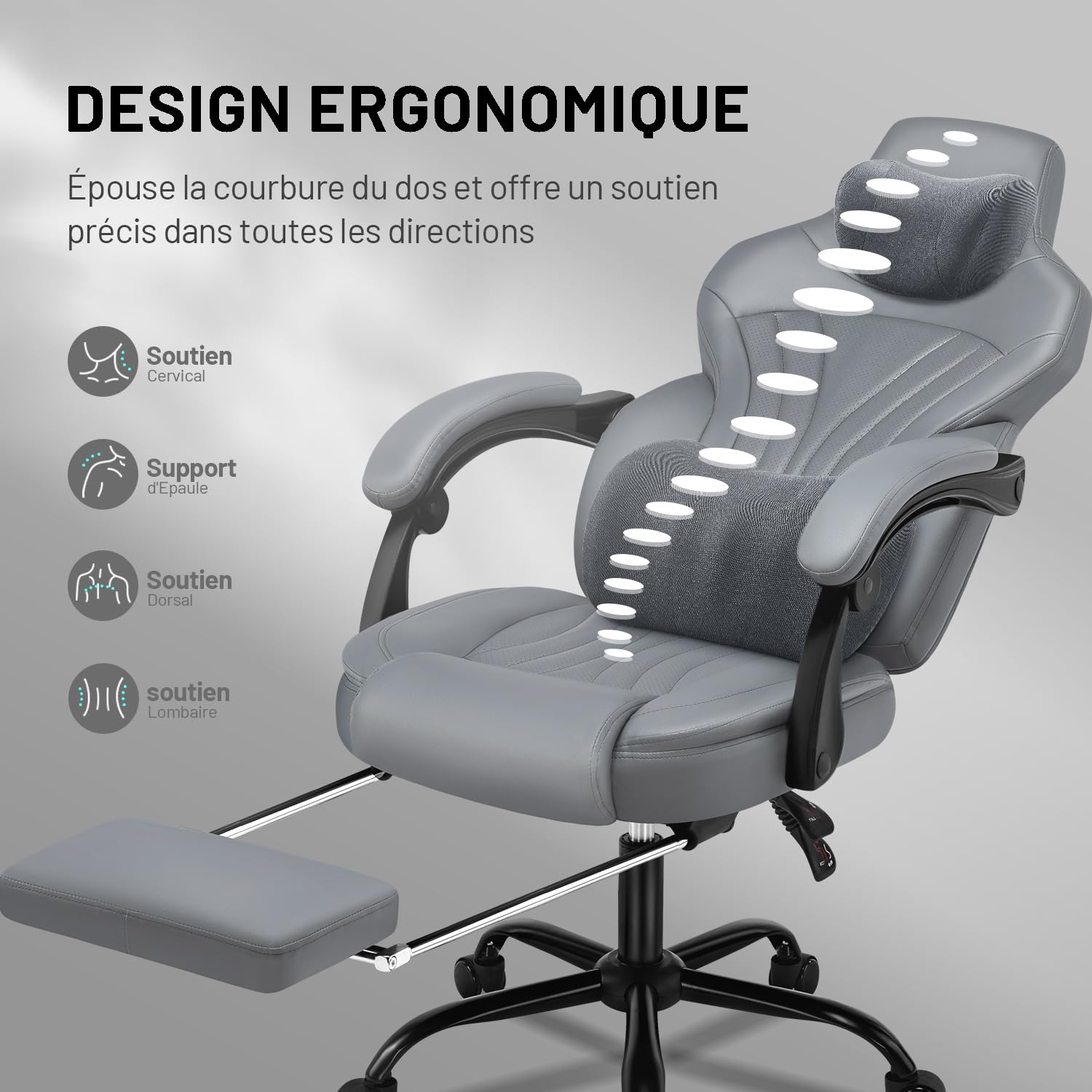 STARUZI Chaise Gaming - Repose-Pieds télescopique