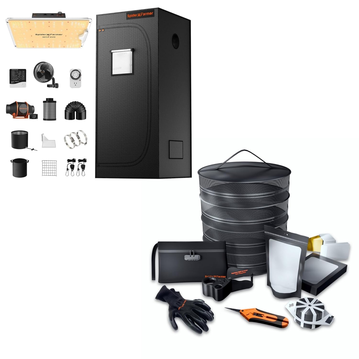 Spider Farmer Professional 9-in-1 Grow Kit Pruning Shears 60X Magnifier Drying Rack for Hydroponics Indoor Greenhouse Gardening and