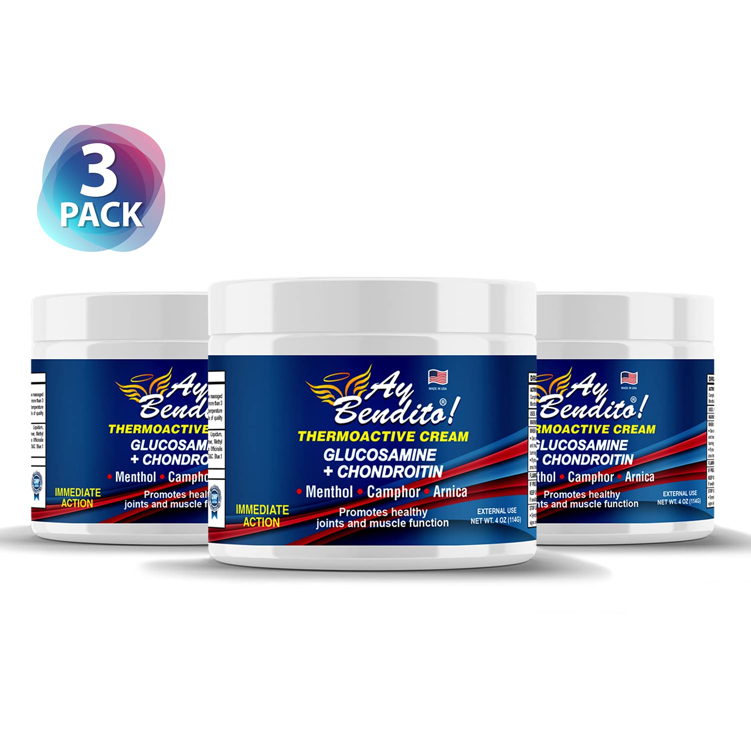 Ay Bendito Thermoactive Cream for Faster Pain Relief on Joints and Muscle Function - 4oz Jar (3)