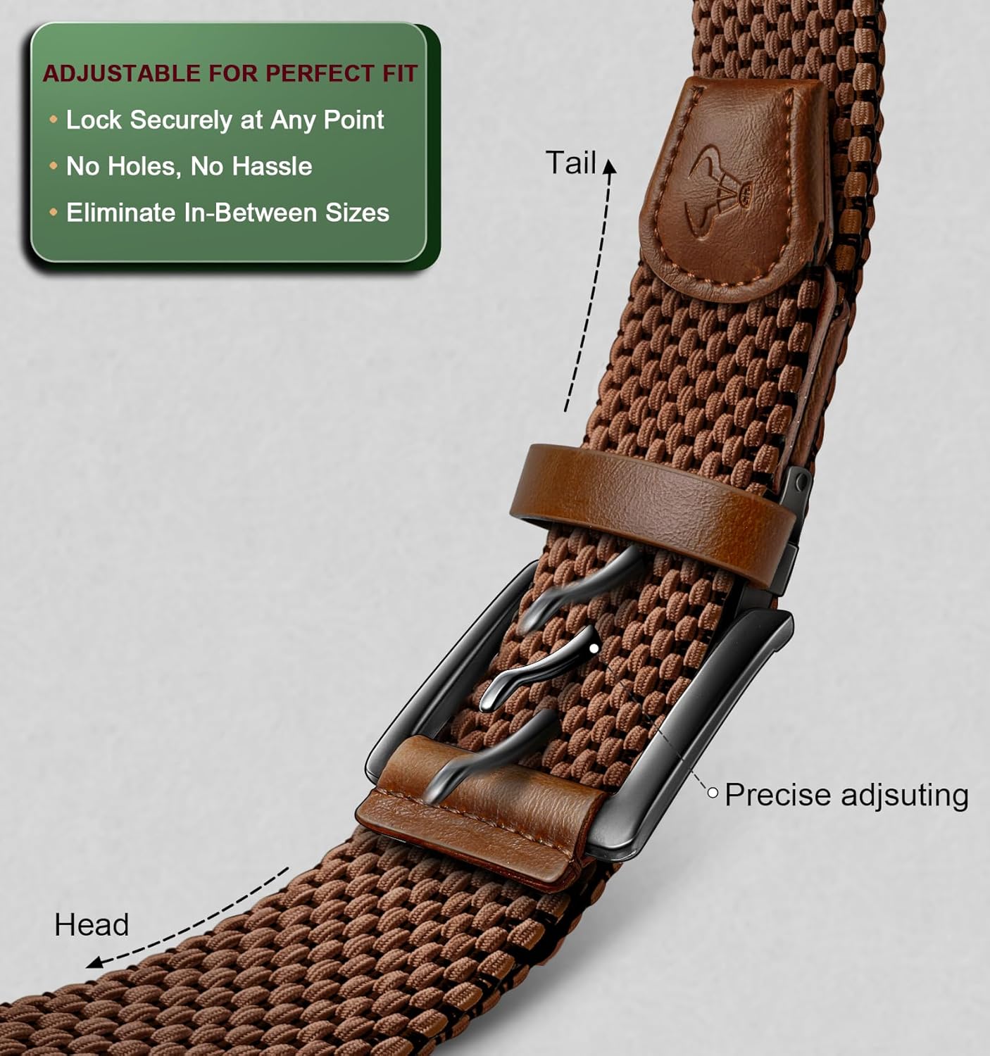BULLIANT Men Belt Rerversible Golf Belt Stretch Braided for Gift Men 1 3/8"-2 In 1 Belt - Image 6