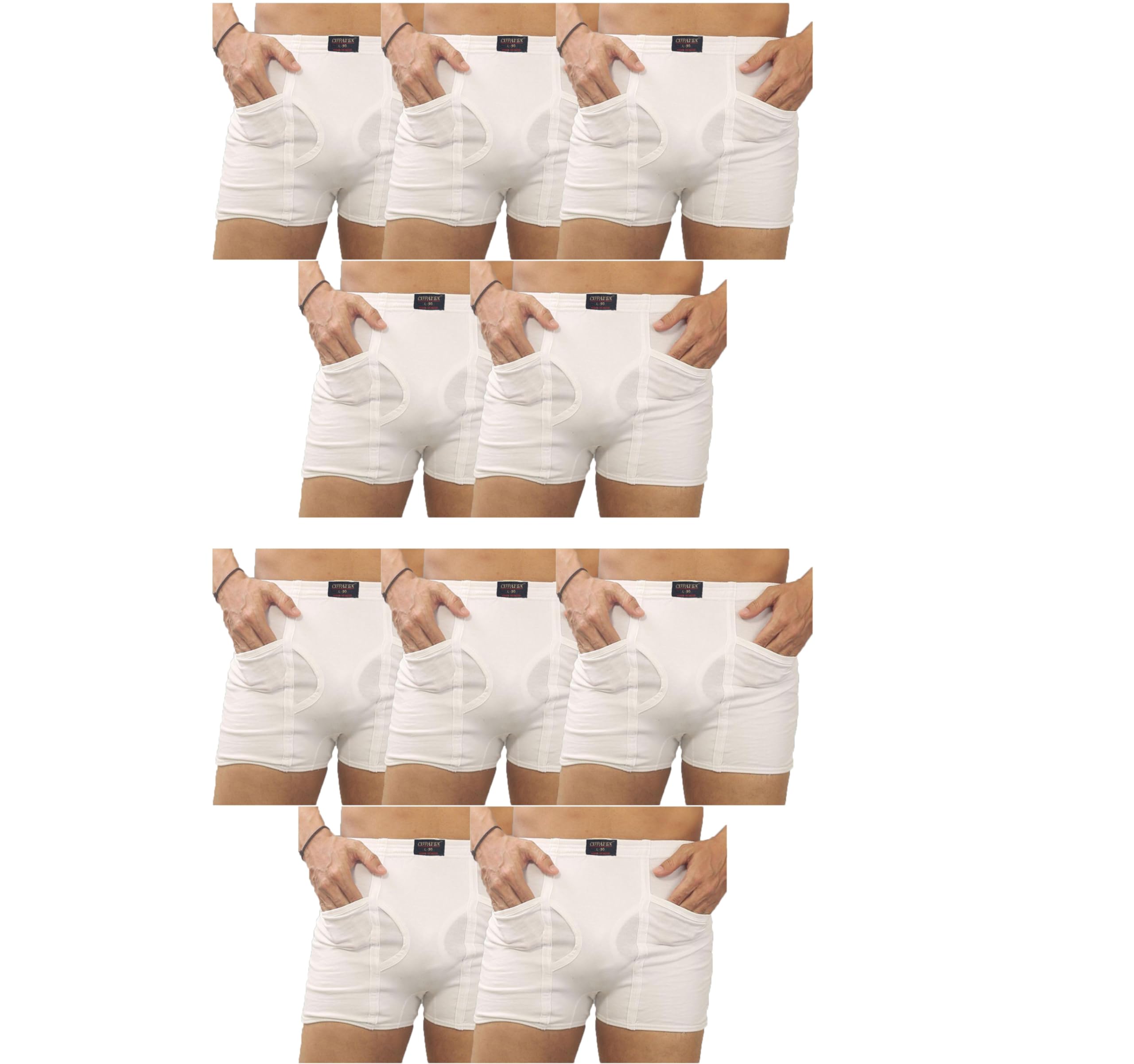 cupatex Men White Cotton Trunks Underwear 10 Pcs Combo-picture-10