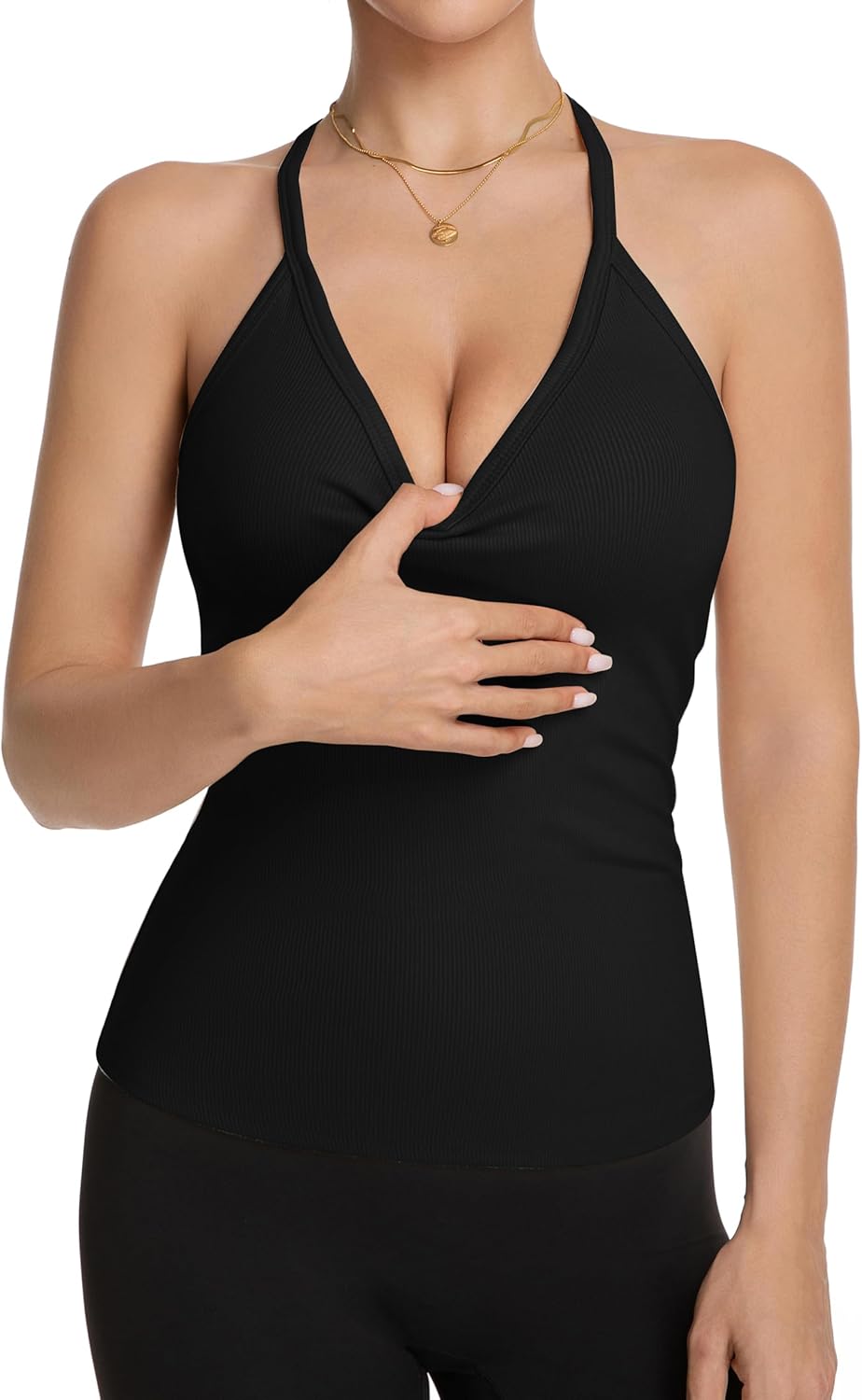 Women Workout Tank Tops V Neck Racerback Going Out Ribbed Basic Slim Fit Yoga Gym Shirts 2025 Summer Camisole - Image 5