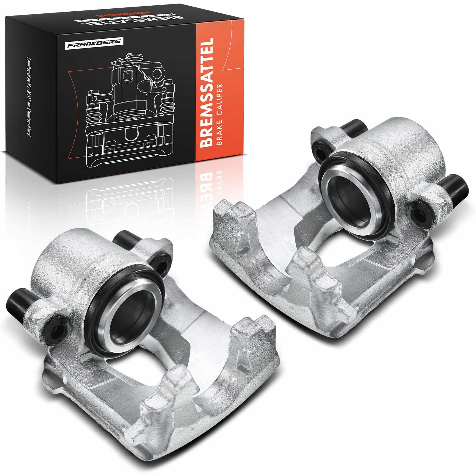 Frankberg 2x Brake Caliper Disc Brake Front Left Right Compatible with Golf IV Golf Plus Golf V Golf VI Polo UP Fabia I A3 O.c.t.a.v.i.a I Leon C.a.d.d.y III Replace# 1K0615123A