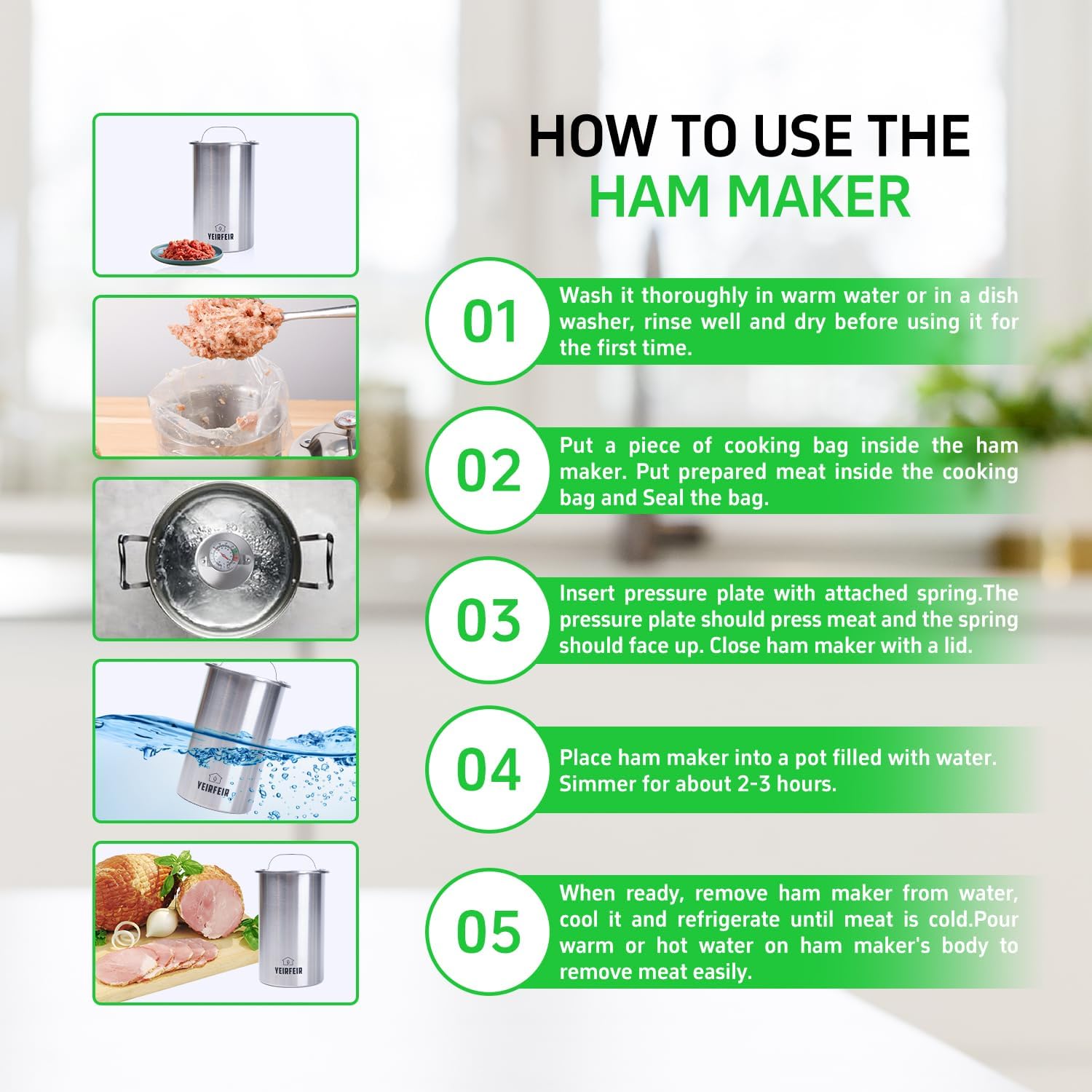 Best Deli Meat Press - Ham Maker with Thermometer & Recipes Review