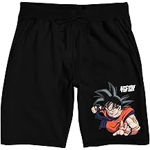 Dragon Ball Z Goku Combat Stance Mens Black Sleep Pajama Shorts