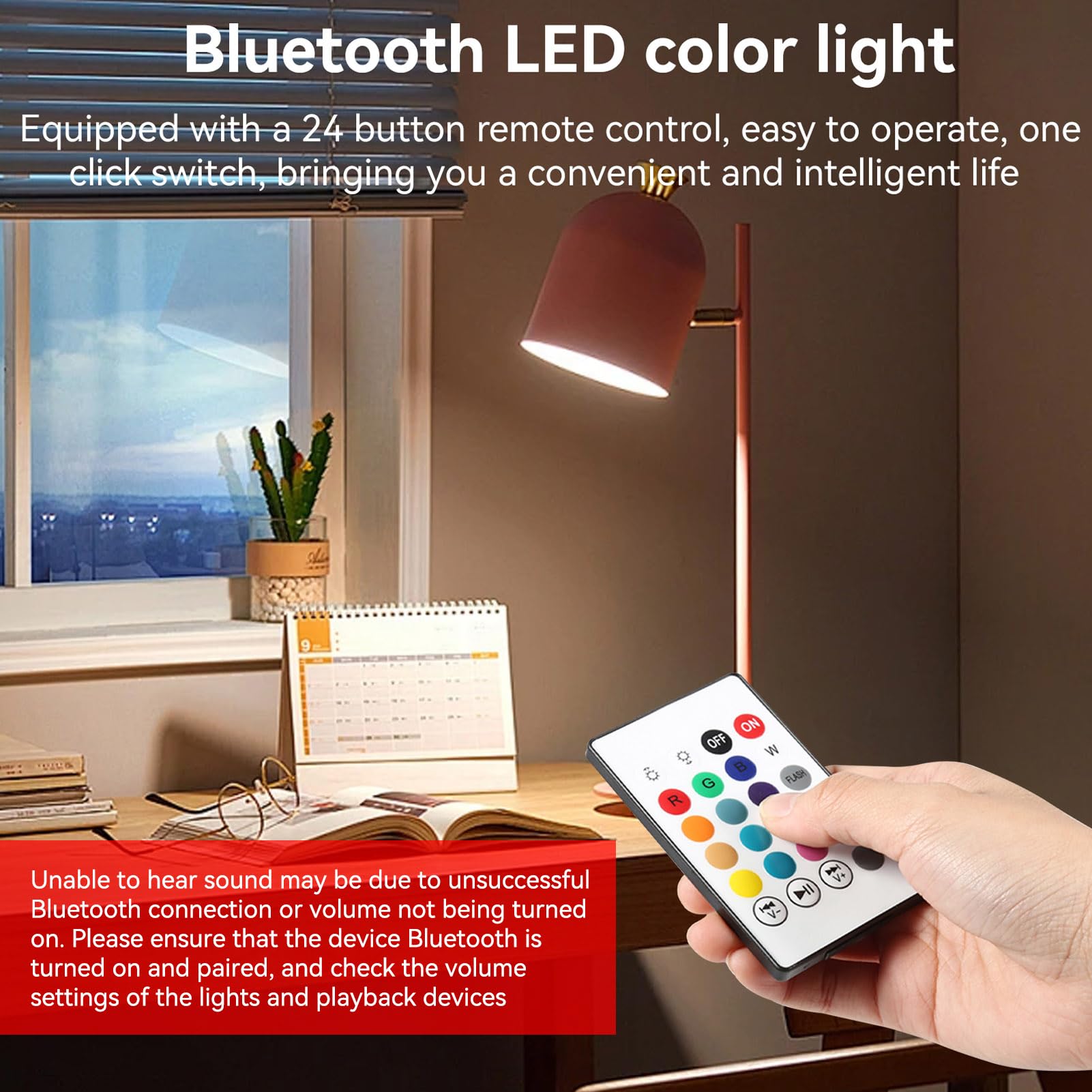HERCHR Colour Changing Bulb E27 10W Dimmable with Bluetooth Speaker,Remote Control Smart Bulb Multicolor RGB Lightbulb Bulb Wireless Music Playing - Image 3