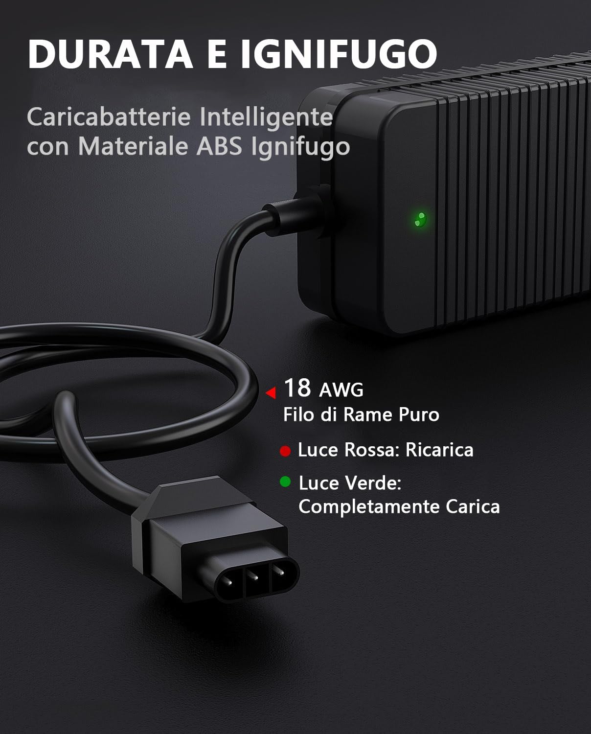 VOLOHAS 53,5V 2A Caricabatterie per NIU KQi3/KQi3 Pro/KQi3 Max/KQi2/KQi2 Pro/KQi 1/KQi 1 Pro/KQi Air/KQi Air X/KQi 300X/KQi 300P Monopattino Elettrico Caricabatterie Rapido Universale per Scooter NIU