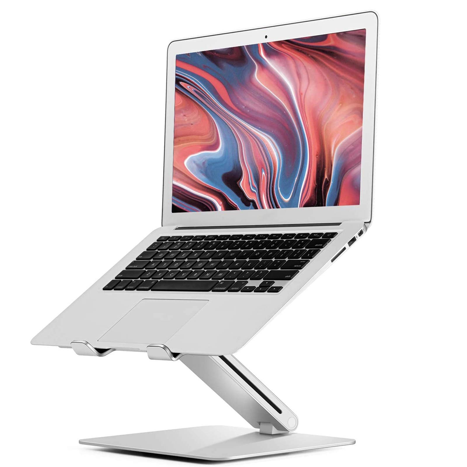 Supporto PC Portatile,Supporto per Laptop Alluminio Ventilato Porta Notebook, Raffreddamento Regolabile Porta PC, Leggero Notebook Riser Compatibile con 10-17pollici Laptop/Tablet