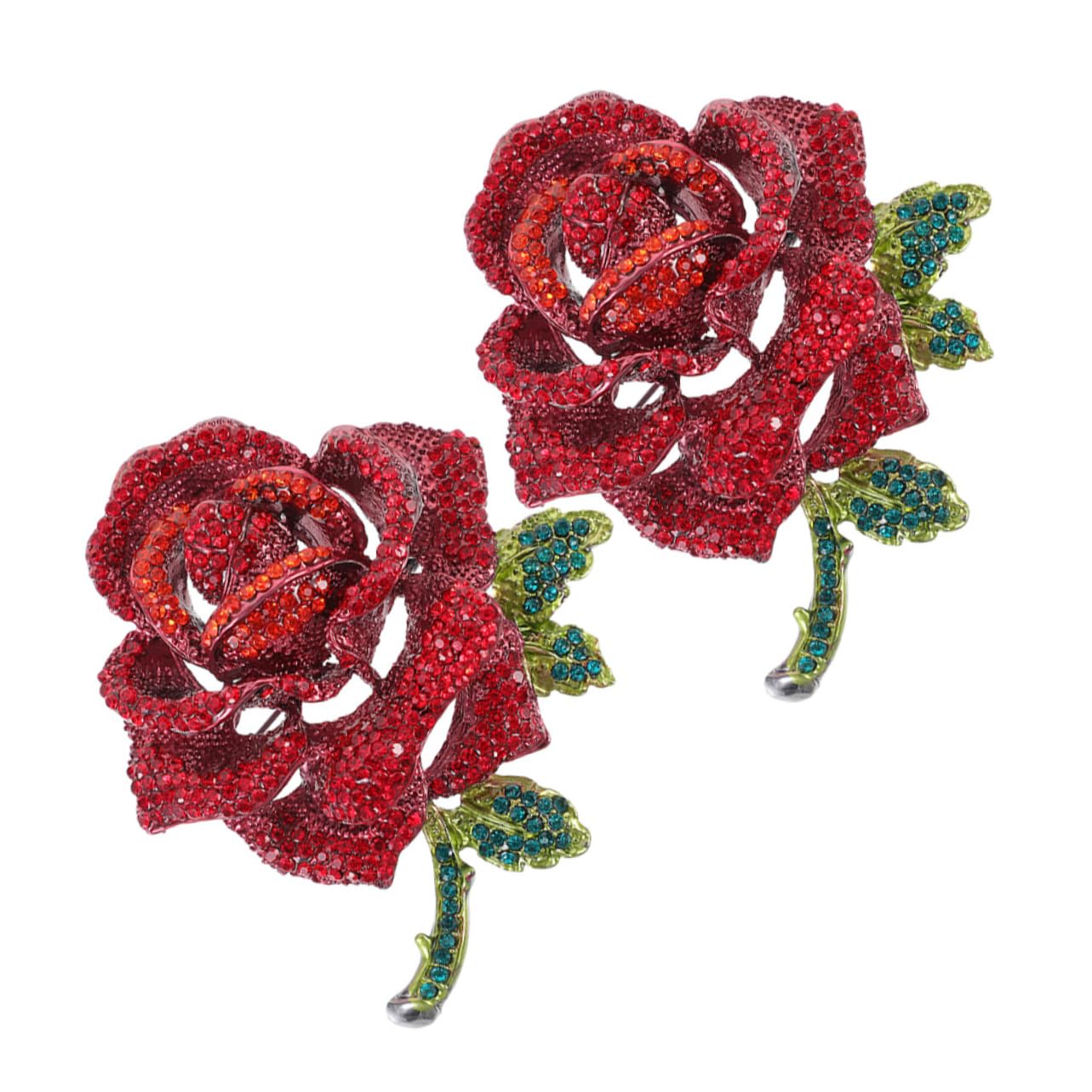 minkissy Crystal Rose Brosche Blumennadel Für Kleidung Brosche Für Schal Brosche Party Brosche Valentinstag Anstecknadel Kleiderstift Zinklegierung Rot