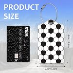 2 Tag de bagages pour valises, PU Tag de bagages en cuir avec couverture de confidentialité ID Label pour les femmes hommes Voyage sac de croisière sac à main sac scolaire sac, football et ballon de football, 4.6 x 2.7 de pouce