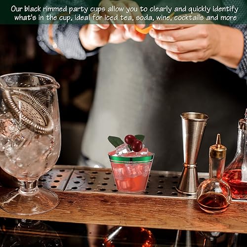 Miniatura 3 de Skylety 100 vasos de plástico desechables de 9 onzas, vasos de vino transparentes, copas de vino, copas de boda, vasos de cóctel de plástico para