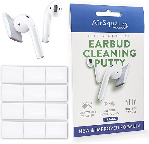AirSquares Masilla de Limpieza de Auriculares, El Kit Limpiador Original Compatible con Airpods, Auriculares y Dispositivos Tecnológicos  Fácilmente