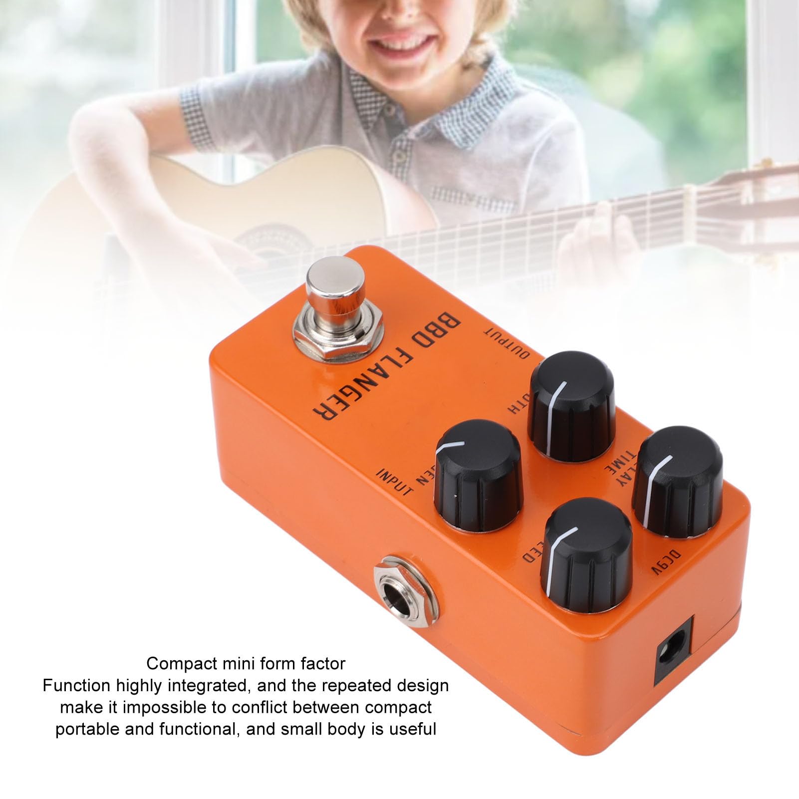 Pedale Flanger Analogico, True Bypass del Segnale Puro, Riduzione del Rumore, Luce per Basso Elettrico. Mini Pedale in Lega di Alluminio Effetti Diversi, Gamma di velocità 0,4