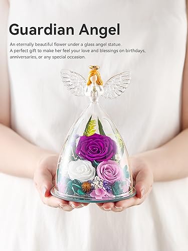 Miniatura 3 de Regalos para mujeres, rosas preservadas para el día de San Valentín en cristal, rosas coloridas reales, flores para siempre, regalos de cumpleaños