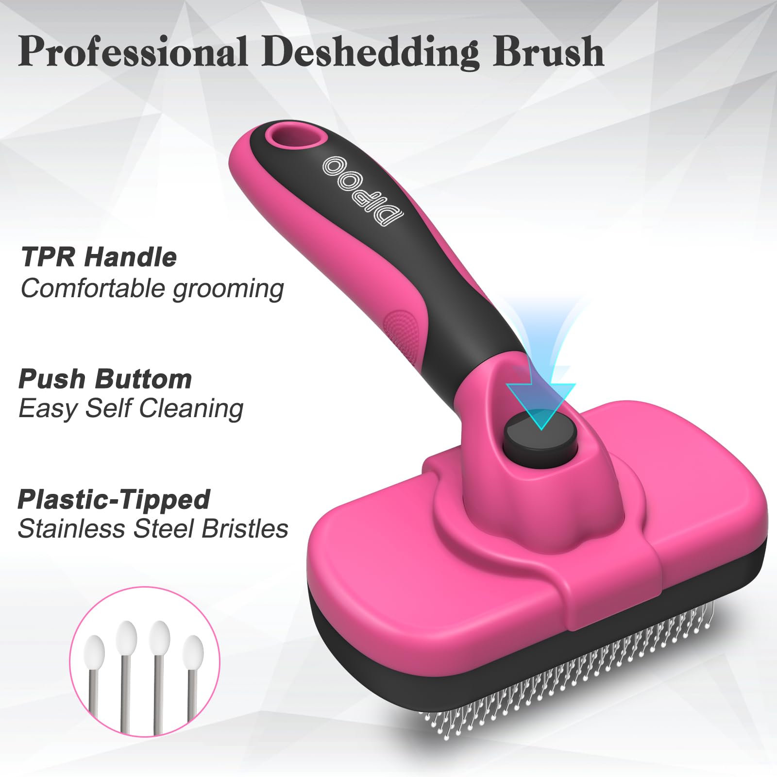 Dipoo Brosse autonettoyante pour chiens et chats, brosse douce pour la peau, brosse de toilettage pour chien, brosse de toilettage pour chien, brosse de démêlage, brosse à poils pour chiens à poils,