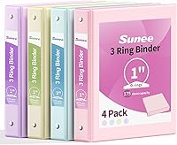 Vista 15 de SUNEE Carpeta de 3 anillos de 1/2 pulgada, paquete de 4 carpetas transparentes de media pulgada con vista, tres anillos de 0.5 pulgadas, sin PVC