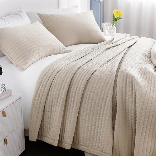 DAWNDIOR Juego de edredón de gran tamaño Queen y colcha reversible, suave, ligero, lavable a máquina, estilo moderno, para todas las estaciones (1