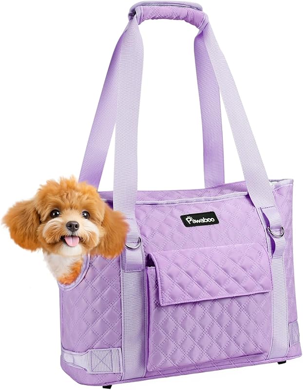 Bolsa de Transporte para Cães Pequenos Pawaboo com Bolso e Guia de Segurança — Até 5 kg