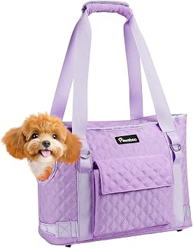 Pawaboo Dog Purse Carrier for Small Dogs with Pocket,Up to 11Lbs