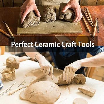 Nuts OT nuts Clay Tools 13 Pcs Pottery Tools Kit Wood and Metal Polymer Clay Tools Sculpting Tools Clay Modelling Tools for Adults Beginners Pottery Ceramics Sculpture,Carving,Scraper