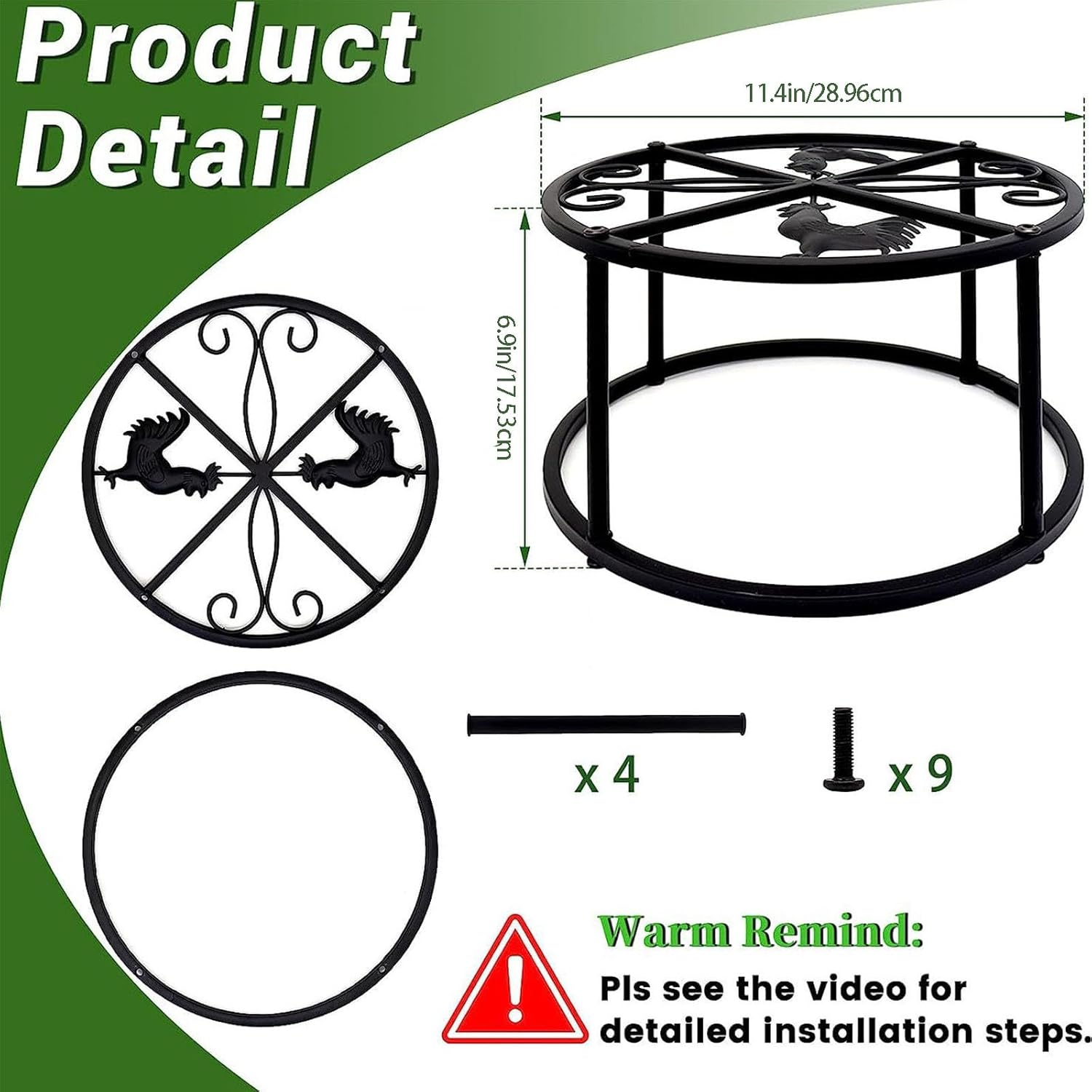 Rustproof Metal Holder for Large Flocks Chicken Water Dispenser Harsh Weather Outdoor Poultry Feeder Stand Holder