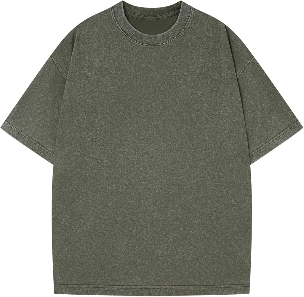MIDMX Heavyweight Cotton T-Shirts for Men Women Unisex Acid Washed