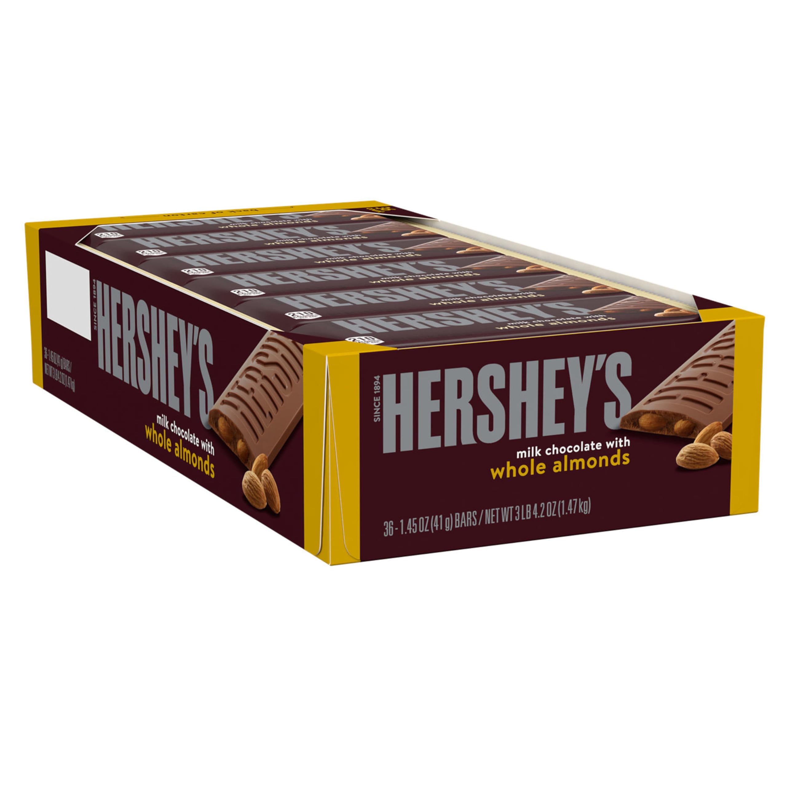 Hershey #39 s Barres de chocolat au lait avec amandes (41 1 g lot de 36