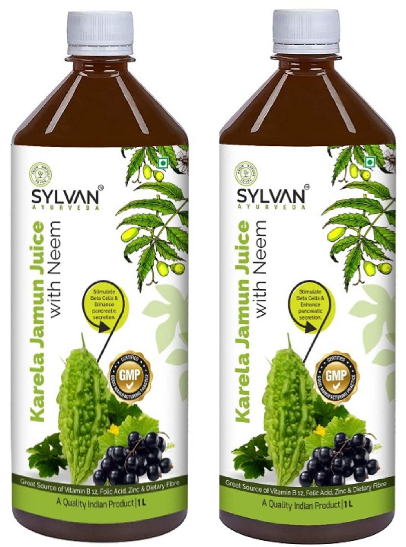 Sylvan Karela Jamun Juice Set | Helps Control Blood Sugar Level and Lower Bad Cholesterol | Diabetic Care (2L) (B08SKX4B7W) Amazon Price History, Amazon Price Tracker