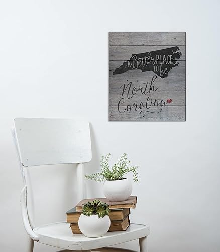 Miniatura 2 de Kindred Hearts Arte de pared de tablero de palets con eslogan del estado de Carolina del Norte, 12 x 13.5 pulgadas, color gris