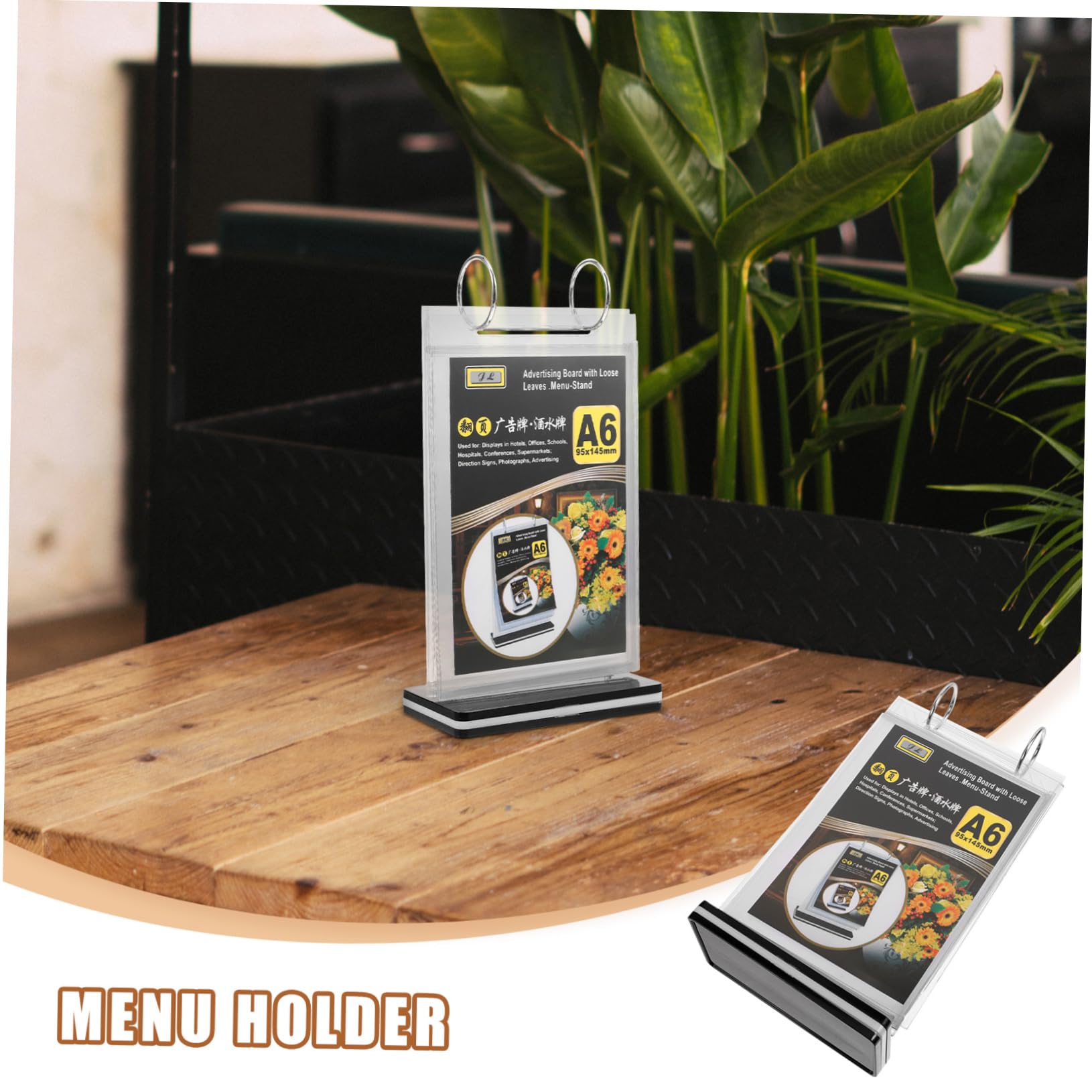 SHOWERORO 9 Piezas Visualización Del Menú Titular De La Muestra Pantalla Plegable Signos De Menú De Mesa Soporte De Menú Con Soporte Abatible Mostrar Póster De Polivinilo Transparent
