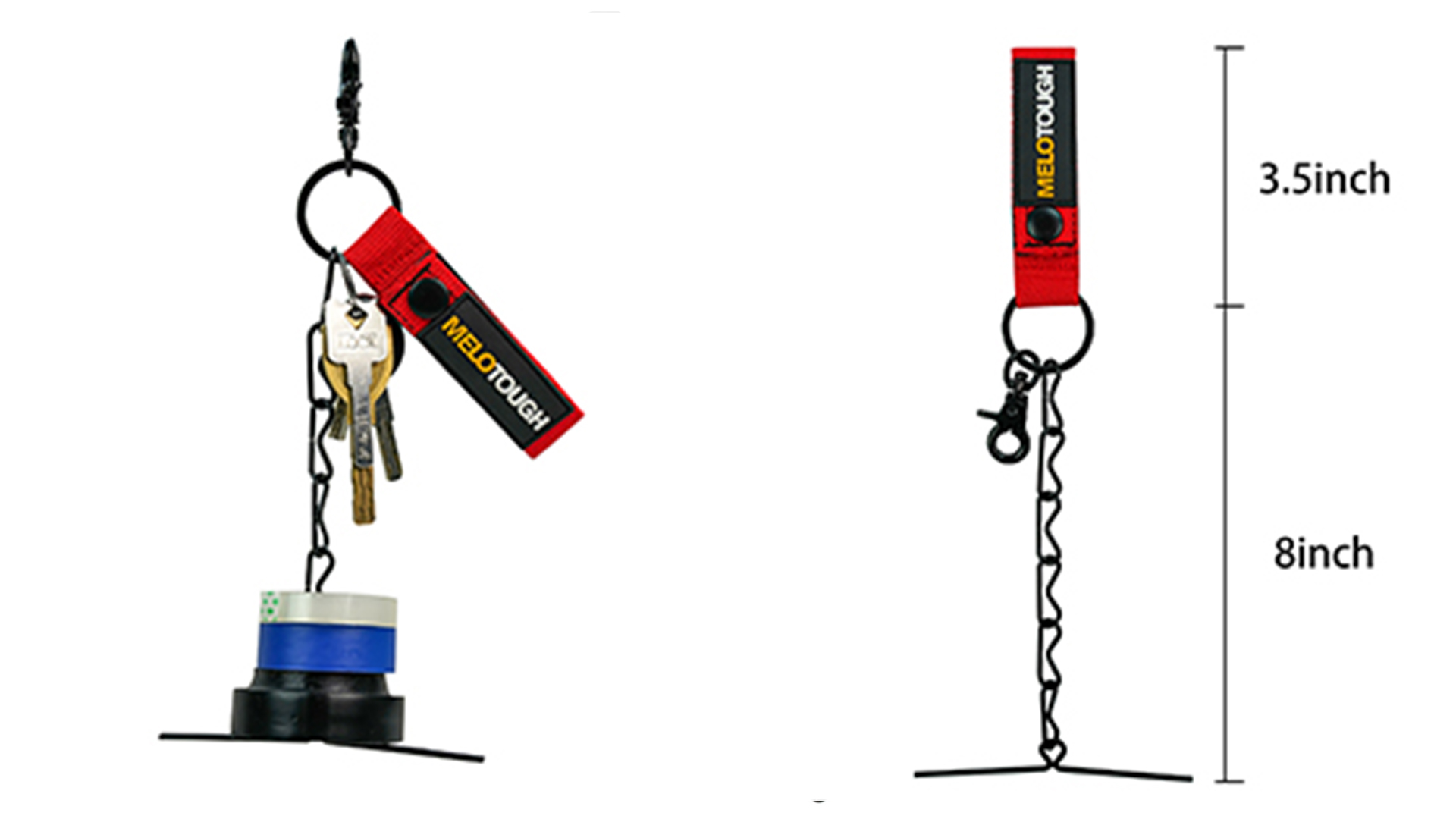 Image of MELOTOUGH 2 PCS Tape Thong for Tool Belt Waist Electricians Tape Strap Holder Chain with Keyring and trigger snap hook