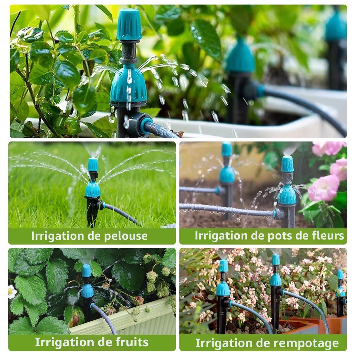30M Tuyau Système d'irrigation et Programmateur Arrosage, Kit d'irrigation Goutte Kit Arrosage Automatique, 8 programmes Grand Écran LCD pour Jardin Pelouse Serre Plantes Potager