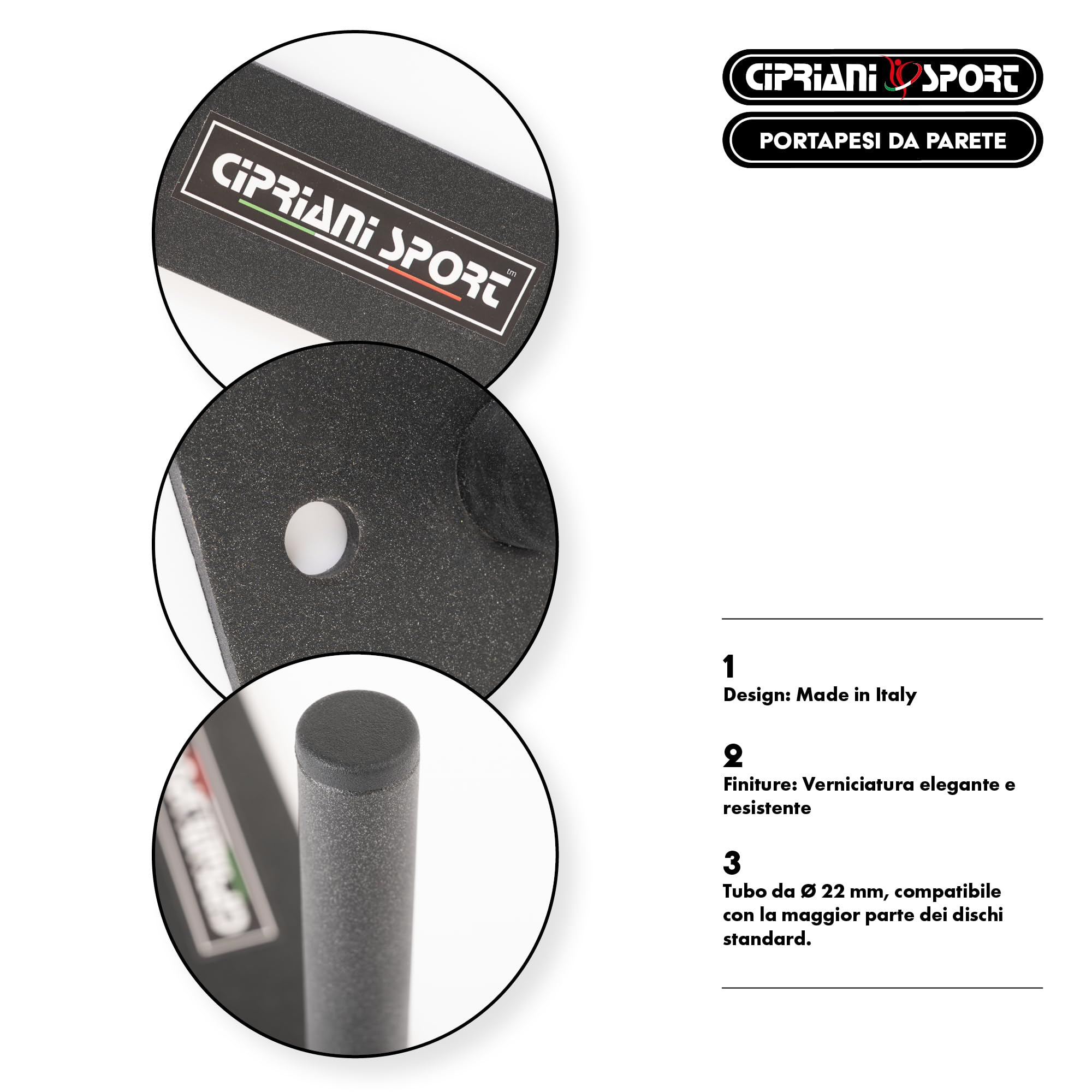 CIPRIANI SPORT - Dip Station Pro per Allenamento Gym Home - Struttura Robusta per Eccellenza in Esercizi di Dips Presa Sicura