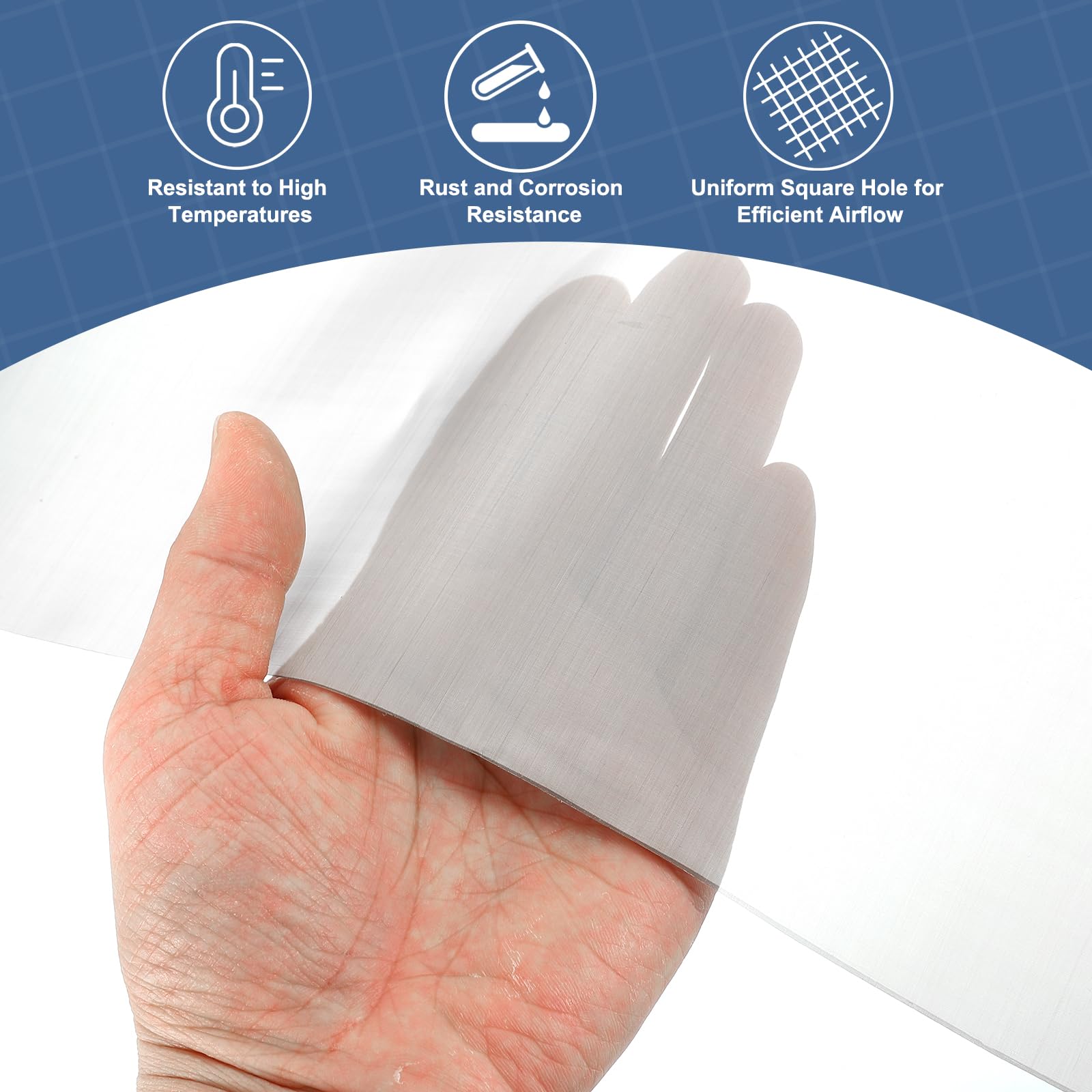 uxcell 400 maglie 99,1 x 30,5 cm, rete metallica intrecciata, in acciaio inox 304, filtro per la ventilazione della finestra, per progetti fai da te, prese d'aria, filtrazione animali recinzione