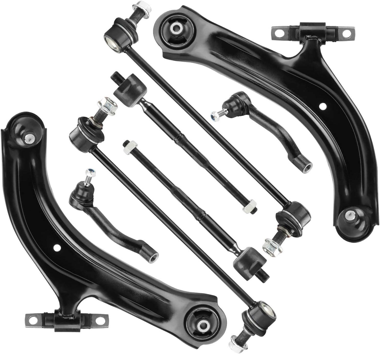 8PCS Front Lower Left Right Control Arms Suspension Kits Fit for Nissan Sentra 2007 2008 2009 2010 2011 2012, with Ball Joint Assembly