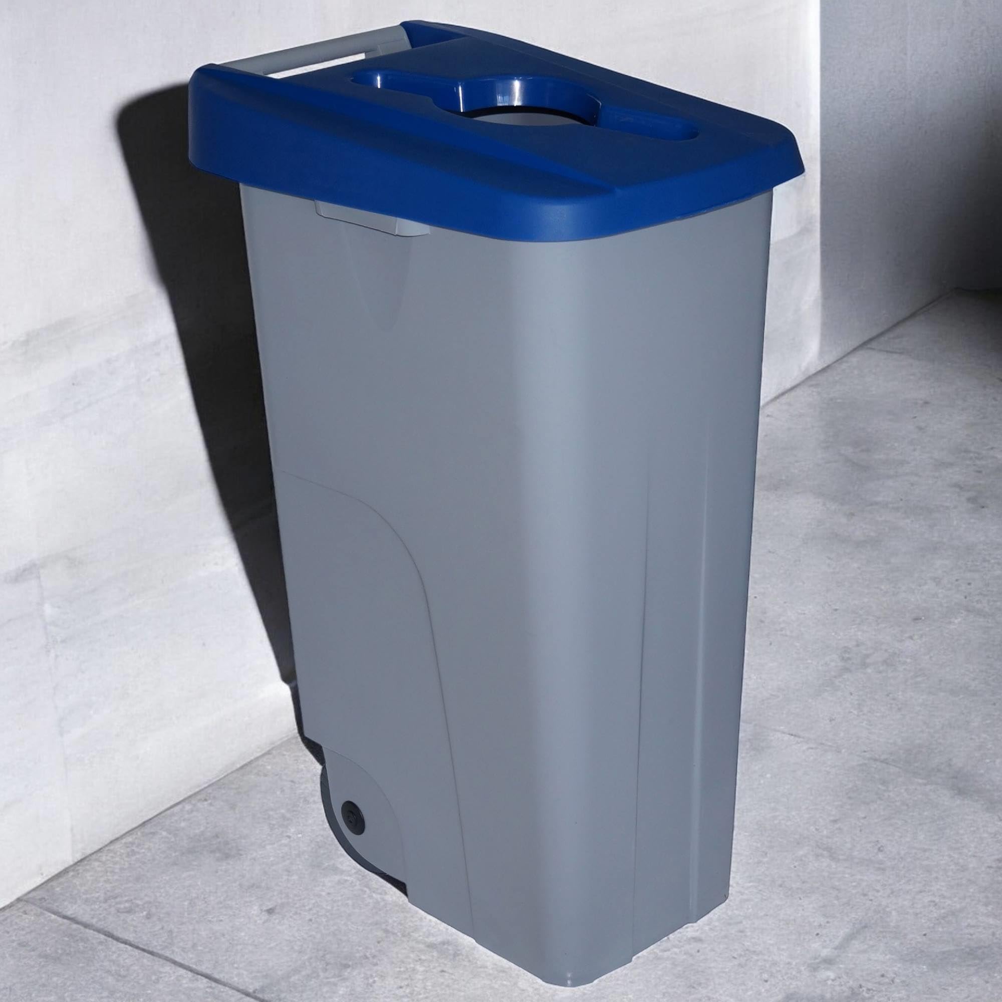 WELL HOME MOBILIARIO & DECORACIÓN Contenedor Abierto 110L Azul H.88cm + Rollo 10 bolsas de basura 120L