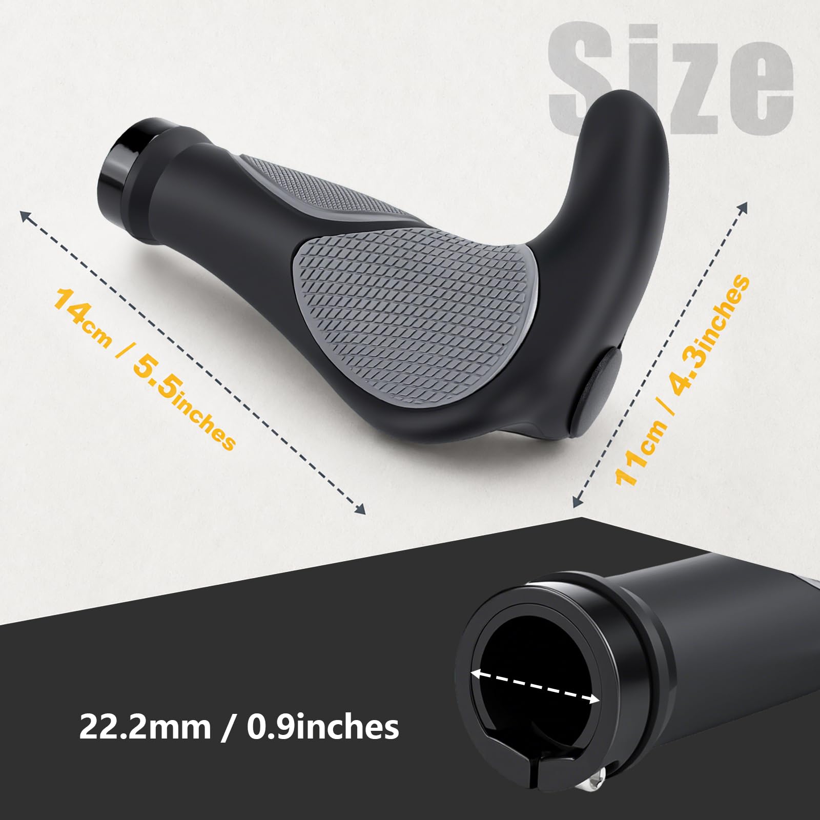 Uniwersalne uchwyty rowerowe o średnicy 22,2 mm, ergonomiczne, łatwe w instalacji, amortyzujące wstrząsy, pasują do roweru górskiego, roweru składanego, roweru szosowego, roweru elektrycznego