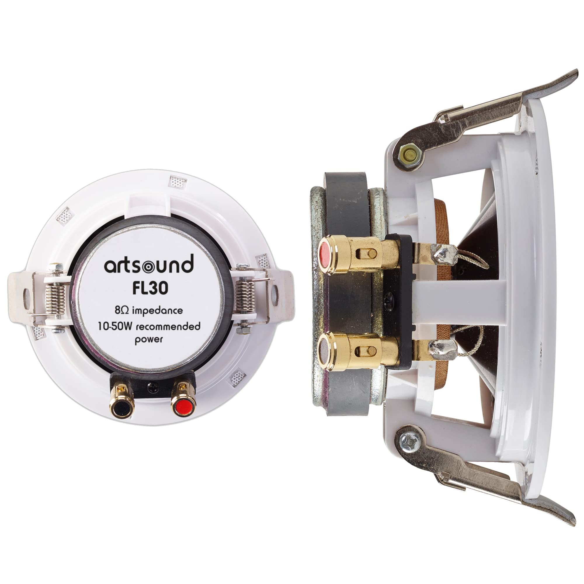 ArtSound FL30 Haut-parleurs muraux passifs 2 pièces 20W Gamme complète Rond Blanc