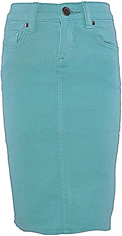 Big Girls' Basic Knee Length Denim Skirt