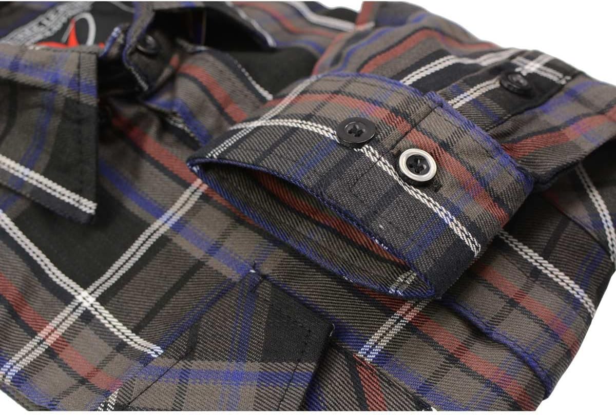 Milwaukee Leather MNG11637 Men's Black, Purple, Grey and Red Long Sleeve Cotton Flannel Shirt - Image 8