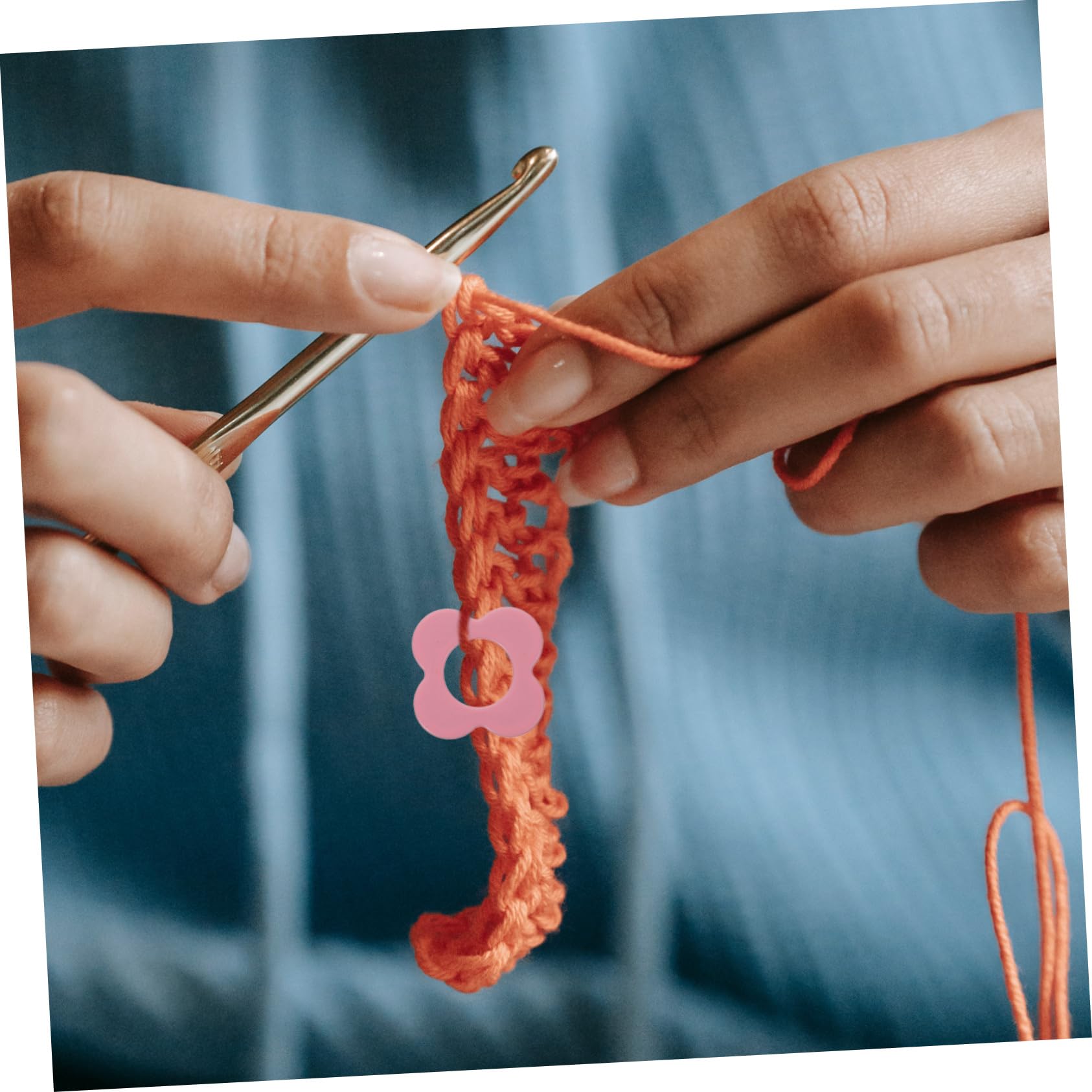 Sewroro Anillos Marcadores De Tejer De Metal Forma De Flor Para Crochet Y Manualidades Ligero Y Duradero Para Proyectos Ganchillo 48 Piezas X 5