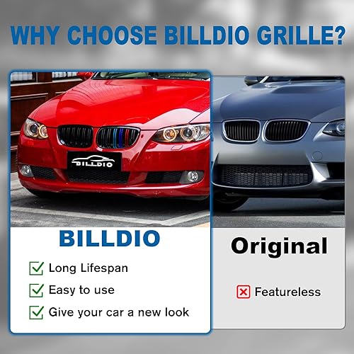 Miniatura 189 de Rejilla frontal negra brillante compatible con BMW Serie 3 G20 2019 2020 2021 2022 316i 318i 320i 328i 330i 330i 335i 340i Doble lamas negro